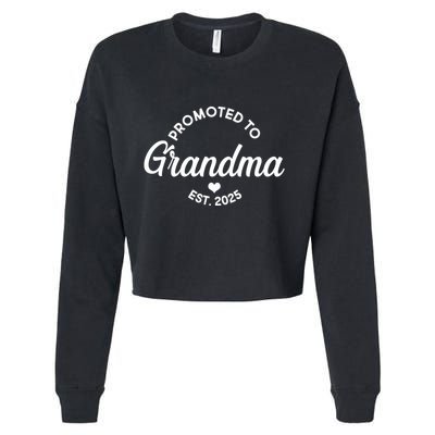 Promoted To Grandma Est 2025 Cropped Pullover Crew