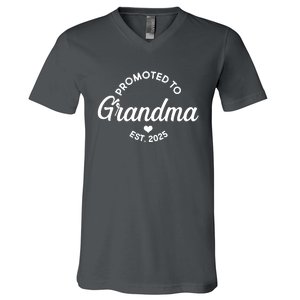 Promoted To Grandma Est 2025 V-Neck T-Shirt