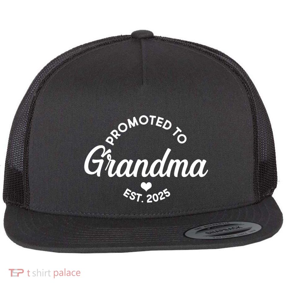 Promoted To Grandma Est 2025 Flatbill Hat