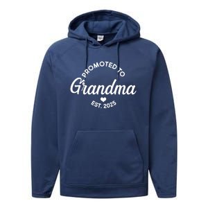 Promoted To Grandma Est 2025 Performance Fleece Hoodie