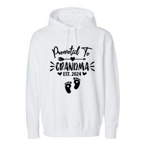 Promoted To Grandma Est 2024 New Grandma Women Grandmother Garment-Dyed Fleece Hoodie