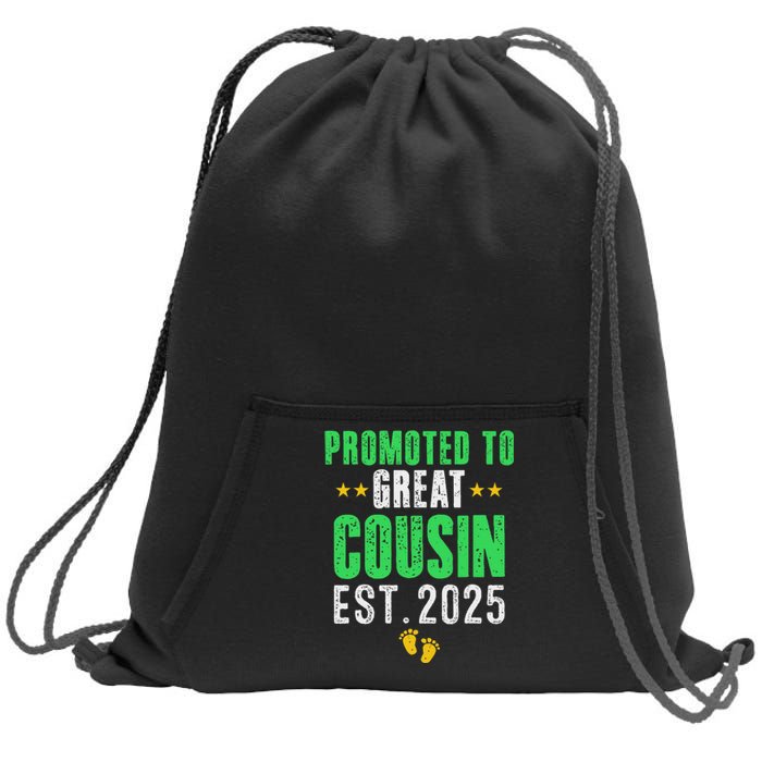 Promoted To Great Cousin 2025 IM Going To Be A Cousin 2025 Sweatshirt Cinch Pack Bag