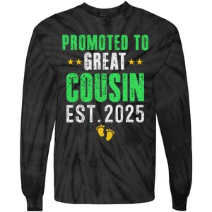 Promoted To Great Cousin 2025 IM Going To Be A Cousin 2025 Tie-Dye Long Sleeve Shirt