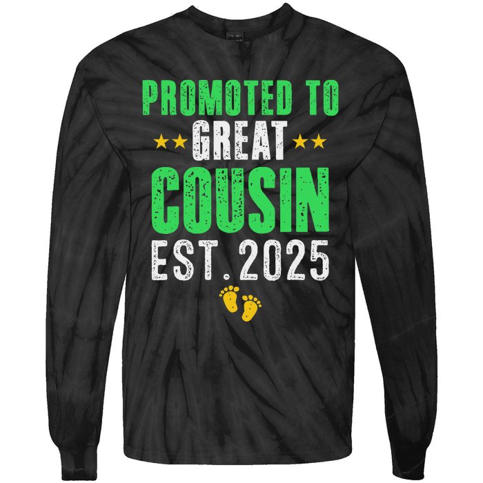 Promoted To Great Cousin 2025 IM Going To Be A Cousin 2025 Tie-Dye Long Sleeve Shirt