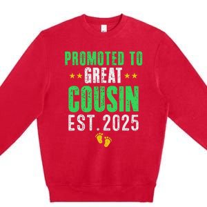 Promoted To Great Cousin 2025 IM Going To Be A Cousin 2025 Premium Crewneck Sweatshirt