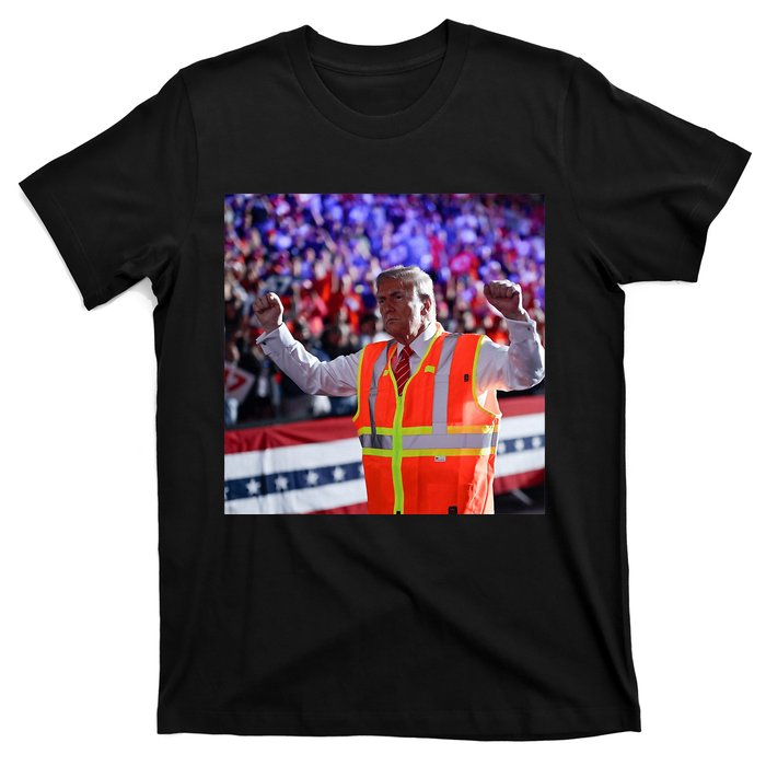 President Trump Garbage Truck Worker Vest Maga 2025 T-Shirt