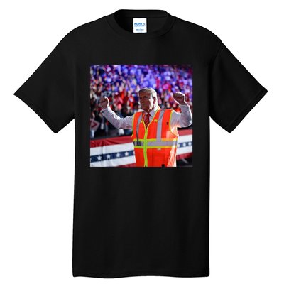 President Trump Garbage Truck Worker Vest Maga 2025 Tall T-Shirt