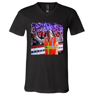 President Trump Garbage Truck Worker Vest Maga 2025 V-Neck T-Shirt