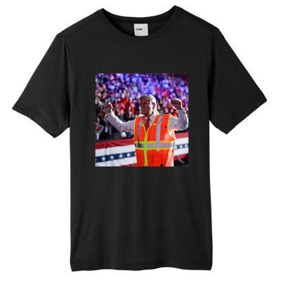 President Trump Garbage Truck Worker Vest Maga 2025 Tall Fusion ChromaSoft Performance T-Shirt