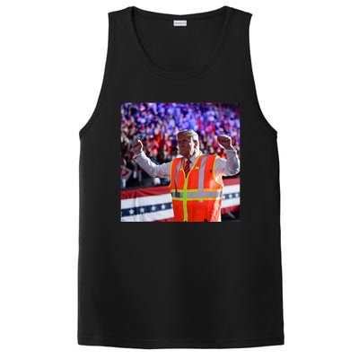 President Trump Garbage Truck Worker Vest Maga 2025 PosiCharge Competitor Tank