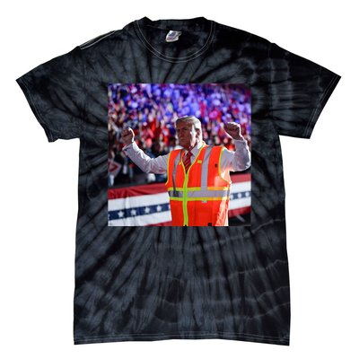 President Trump Garbage Truck Worker Vest Maga 2025 Tie-Dye T-Shirt