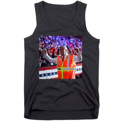 President Trump Garbage Truck Worker Vest Maga 2025 Tank Top