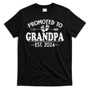 Promoted To Grandpa Est. 2024 Grandparents Baby Announcement T-Shirt