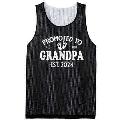 Promoted To Grandpa Est. 2024 Grandparents Baby Announcement Mesh Reversible Basketball Jersey Tank