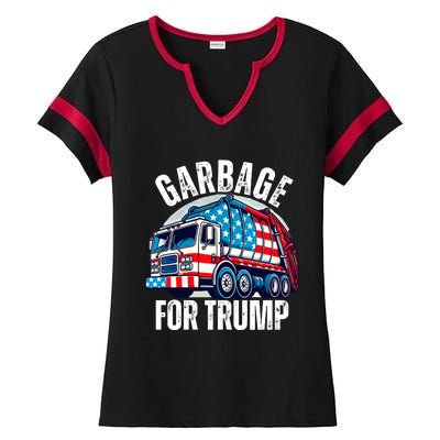 Proud Trump Garbage Supporter Garbage For Trump Garbage Ladies Halftime Notch Neck Tee