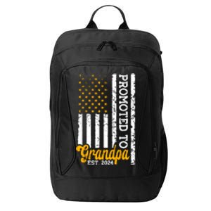 Promoted To Grandpa Est 2024 First Time Grandpa Patriotic City Backpack