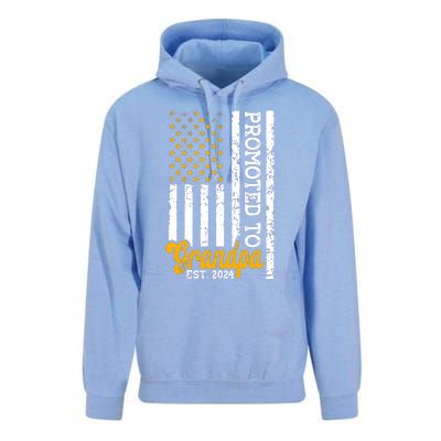 Promoted To Grandpa Est 2024 First Time Grandpa Patriotic Unisex Surf Hoodie