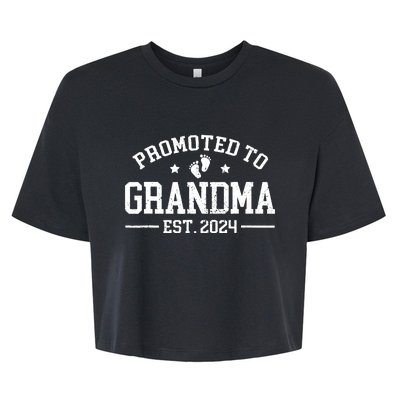 Promoted To Grandma Est 2024 Grandparents Baby Announcement Bella+Canvas Jersey Crop Tee