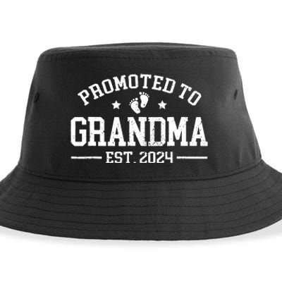 Promoted To Grandma Est 2024 Grandparents Baby Announcement Sustainable Bucket Hat