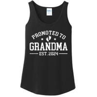 Promoted To Grandma Est 2024 Grandparents Baby Announcement Ladies Essential Tank