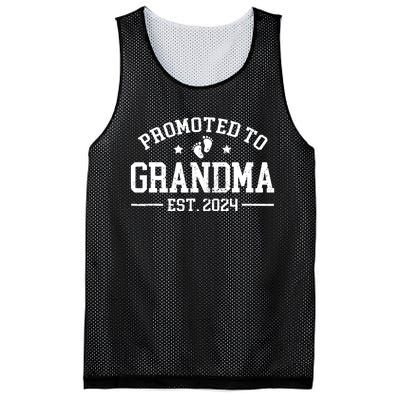 Promoted To Grandma Est 2024 Grandparents Baby Announcement Mesh Reversible Basketball Jersey Tank