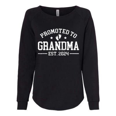 Promoted To Grandma Est 2024 Grandparents Baby Announcement Womens California Wash Sweatshirt