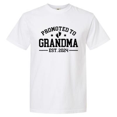 Promoted To Grandma Est 2024 Grandparents Baby Announcement Garment-Dyed Heavyweight T-Shirt