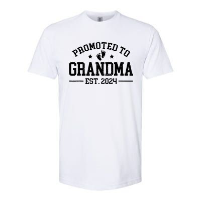 Promoted To Grandma Est 2024 Grandparents Baby Announcement Softstyle CVC T-Shirt