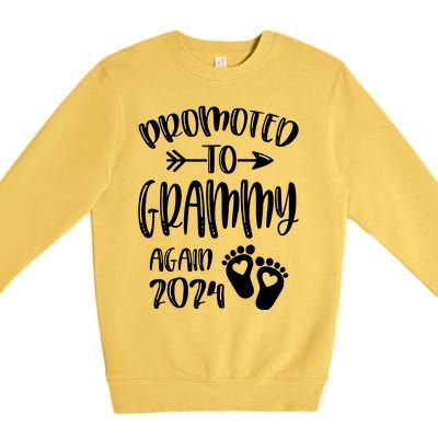 Promoted To Grammy Again 2024 Soon To Be Grandparents Again Premium Crewneck Sweatshirt