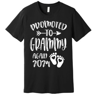 Promoted To Grammy Again 2024 Soon To Be Grandparents Again Premium T-Shirt