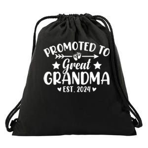 Promoted To Great Grandma 2024 Soon To Be Great Grandmother Drawstring Bag