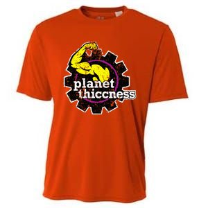 Planet Thiccness Gym Thickness Funny Joke Workout Lover Cooling Performance Crew T-Shirt