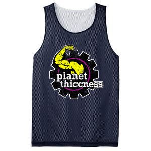 Planet Thiccness Gym Thickness Funny Joke Workout Lover Mesh Reversible Basketball Jersey Tank