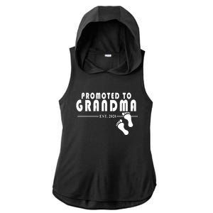 Promoted To Grandma Established 2024 Ladies PosiCharge Tri-Blend Wicking Draft Hoodie Tank