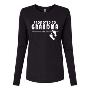 Promoted To Grandma Established 2024 Womens Cotton Relaxed Long Sleeve T-Shirt