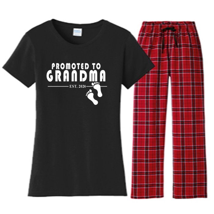 Promoted To Grandma Established 2024 Women's Flannel Pajama Set