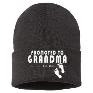 Promoted To Grandma Established 2024 Sustainable Knit Beanie