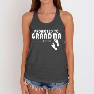 Promoted To Grandma Established 2024 Women's Knotted Racerback Tank