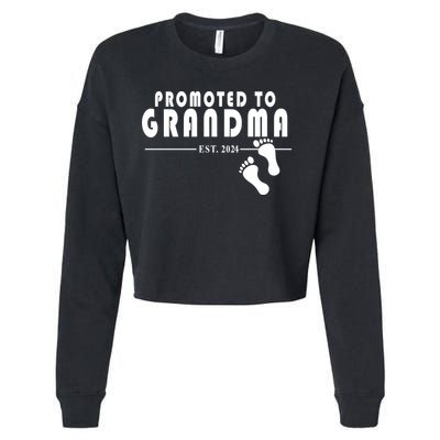 Promoted To Grandma Established 2024 Cropped Pullover Crew
