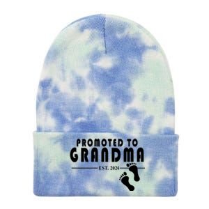 Promoted To Grandma Established 2024 Tie Dye 12in Knit Beanie