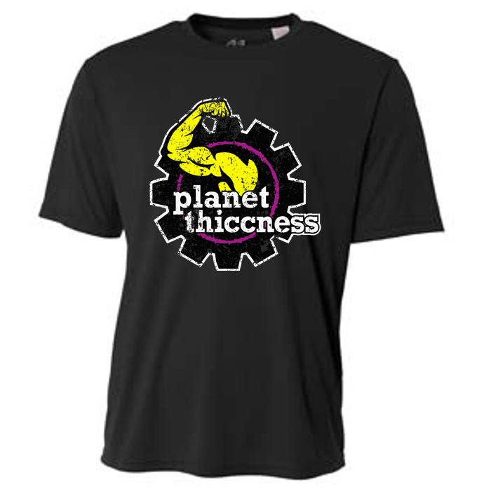 Planet Thiccness Gym Thickness Funny Joke Workout Lover Cooling Performance Crew T-Shirt