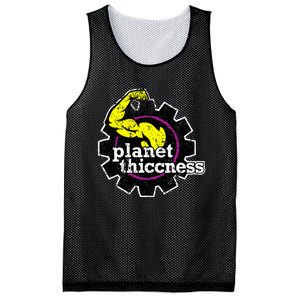 Planet Thiccness Gym Thickness Funny Joke Workout Lover Mesh Reversible Basketball Jersey Tank