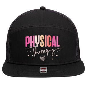 Physical Therapy Groovy Physical Therapist PT 7 Panel Mesh Trucker Snapback Hat