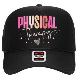 Physical Therapy Groovy Physical Therapist PT High Crown Mesh Back Trucker Hat