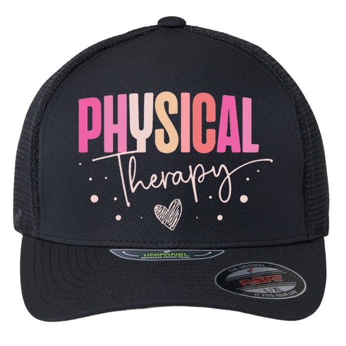 Physical Therapy Groovy Physical Therapist PT Flexfit Unipanel Trucker Cap