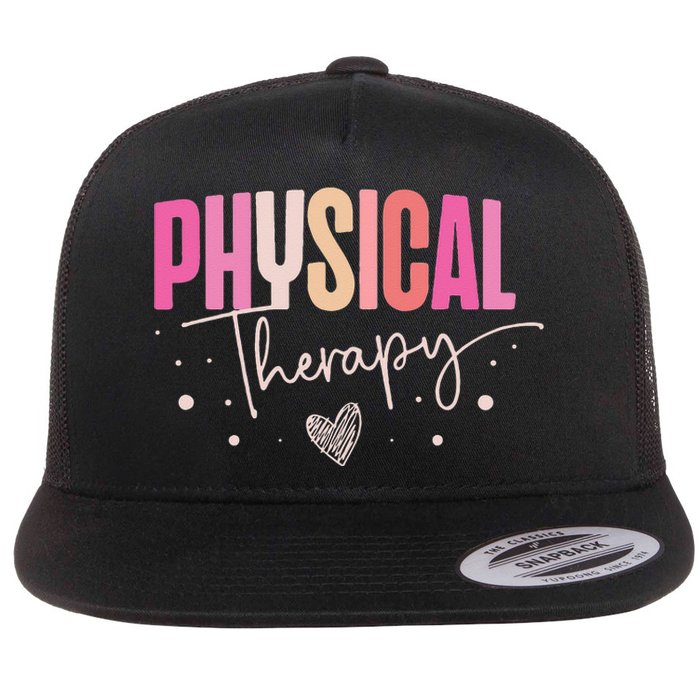 Physical Therapy Groovy Physical Therapist PT Flat Bill Trucker Hat