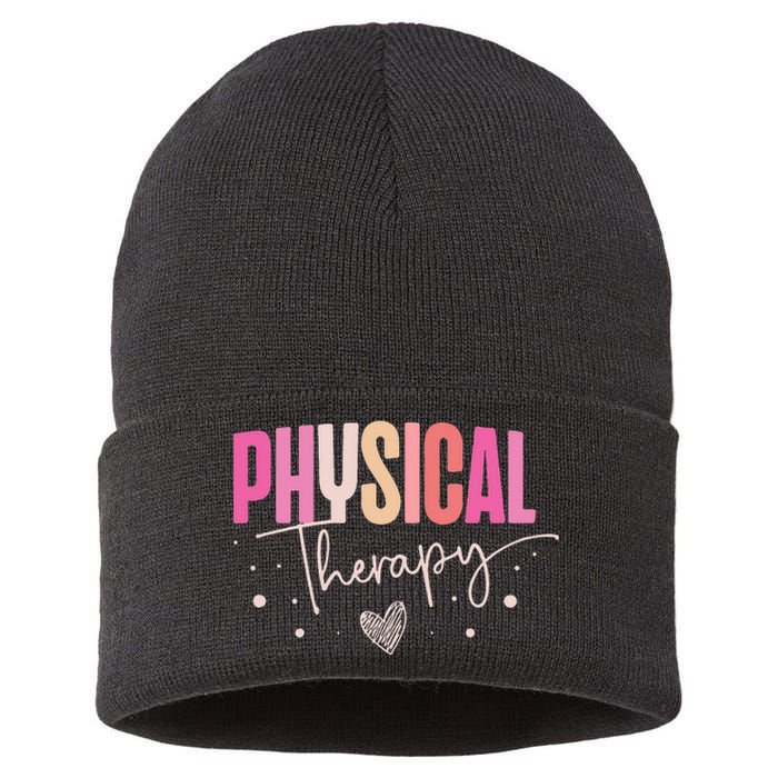 Physical Therapy Groovy Physical Therapist PT Sustainable Knit Beanie