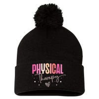 Physical Therapy Groovy Physical Therapist PT Pom Pom 12in Knit Beanie