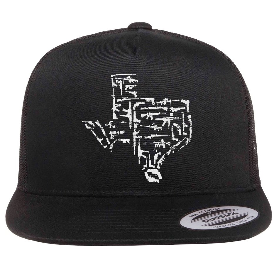 Patriotic Texan Guns Usa Gift Texas Flat Bill Trucker Hat