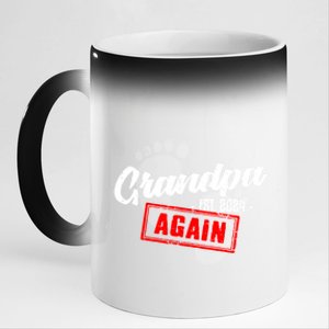 Promoted To Grandpa Again Est 2024 Grandfather Fathers Day Gift 11oz Black Color Changing Mug